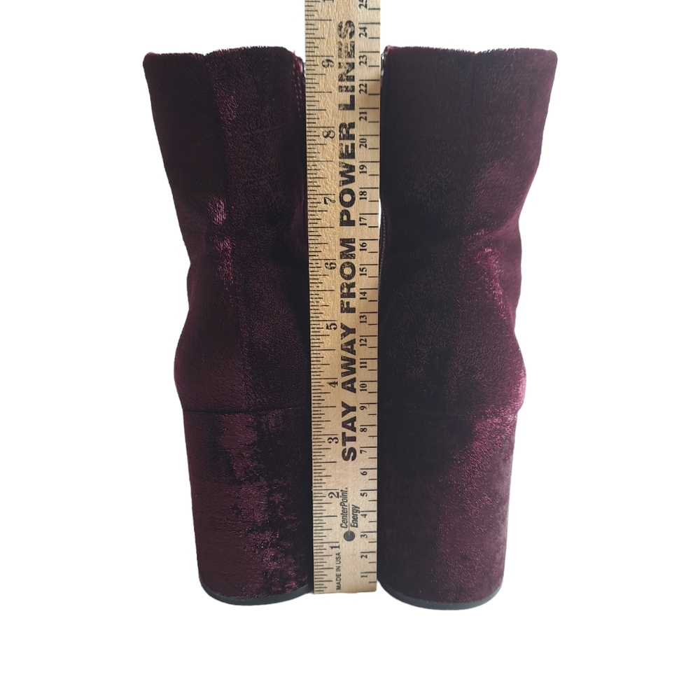 Steve Madden Women's Jaque Burgundy Velvet Ankle Boots 9M - Picture 7 of 15